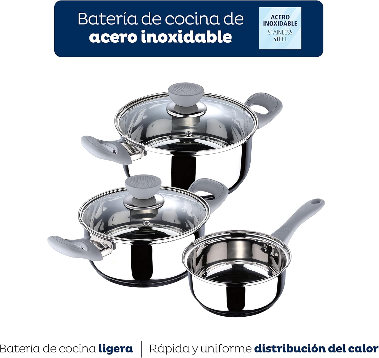 Thumbnail 3 de SAN IGNACIO Alexia 🥘 Batería de Cocina 5 Piezas, Acero Inoxidable