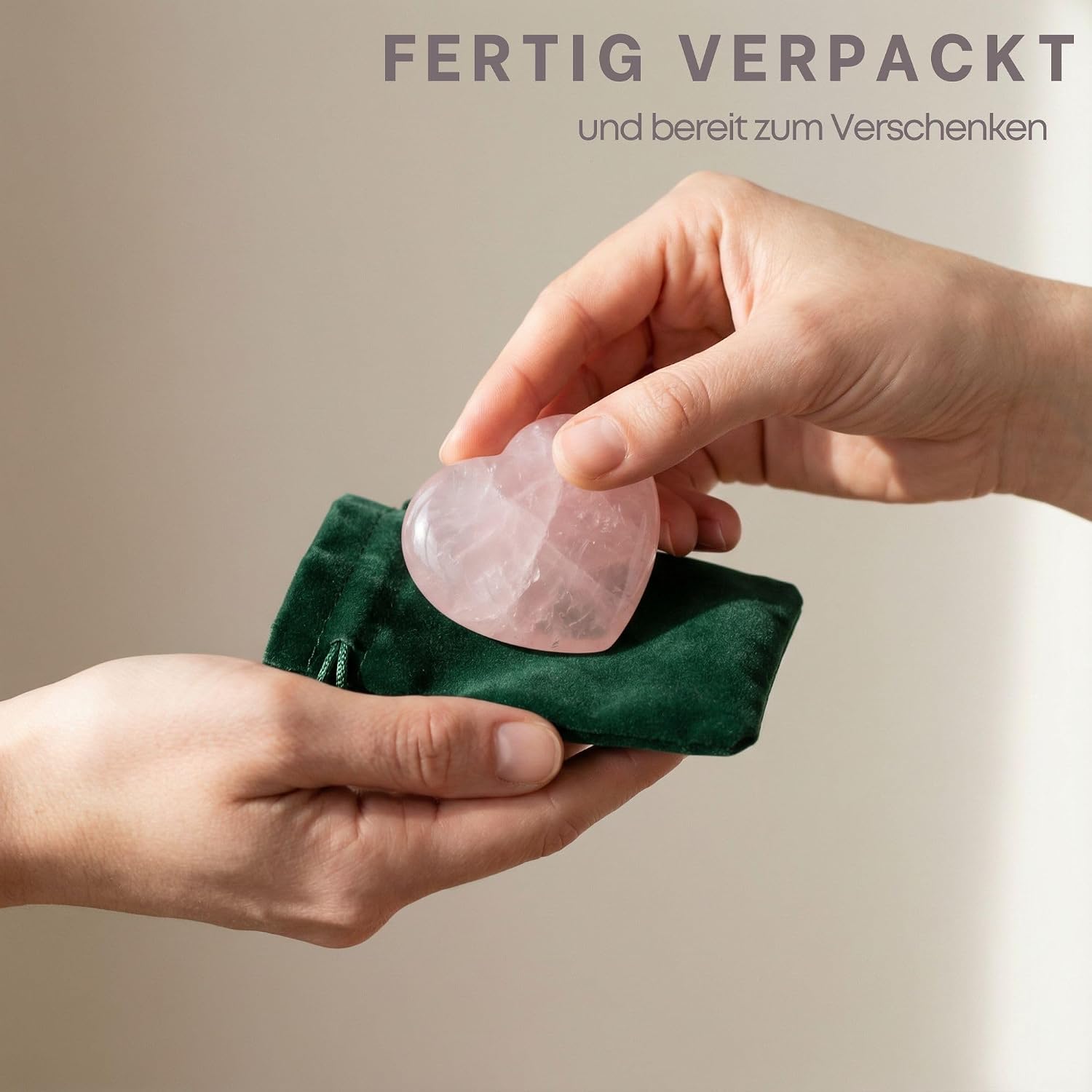 Thumbnail 4 de Milaboo 1 Rose Quartz Gemstone Heart, 4 cm Natural Stone Worry Stone