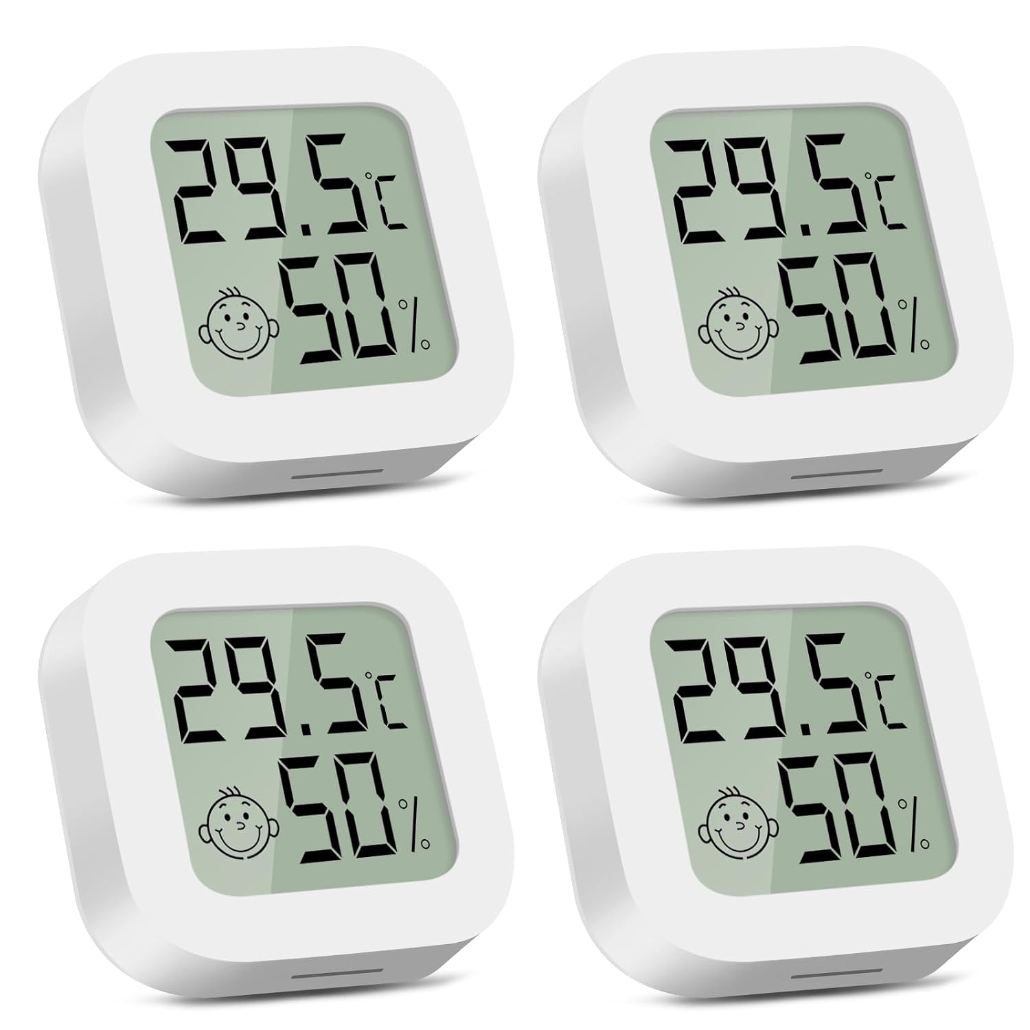 Detalle de CNMTCCO Thermometer – 4 Stück Hygrometer Innen, kompakte Raumklima-Messgeräte