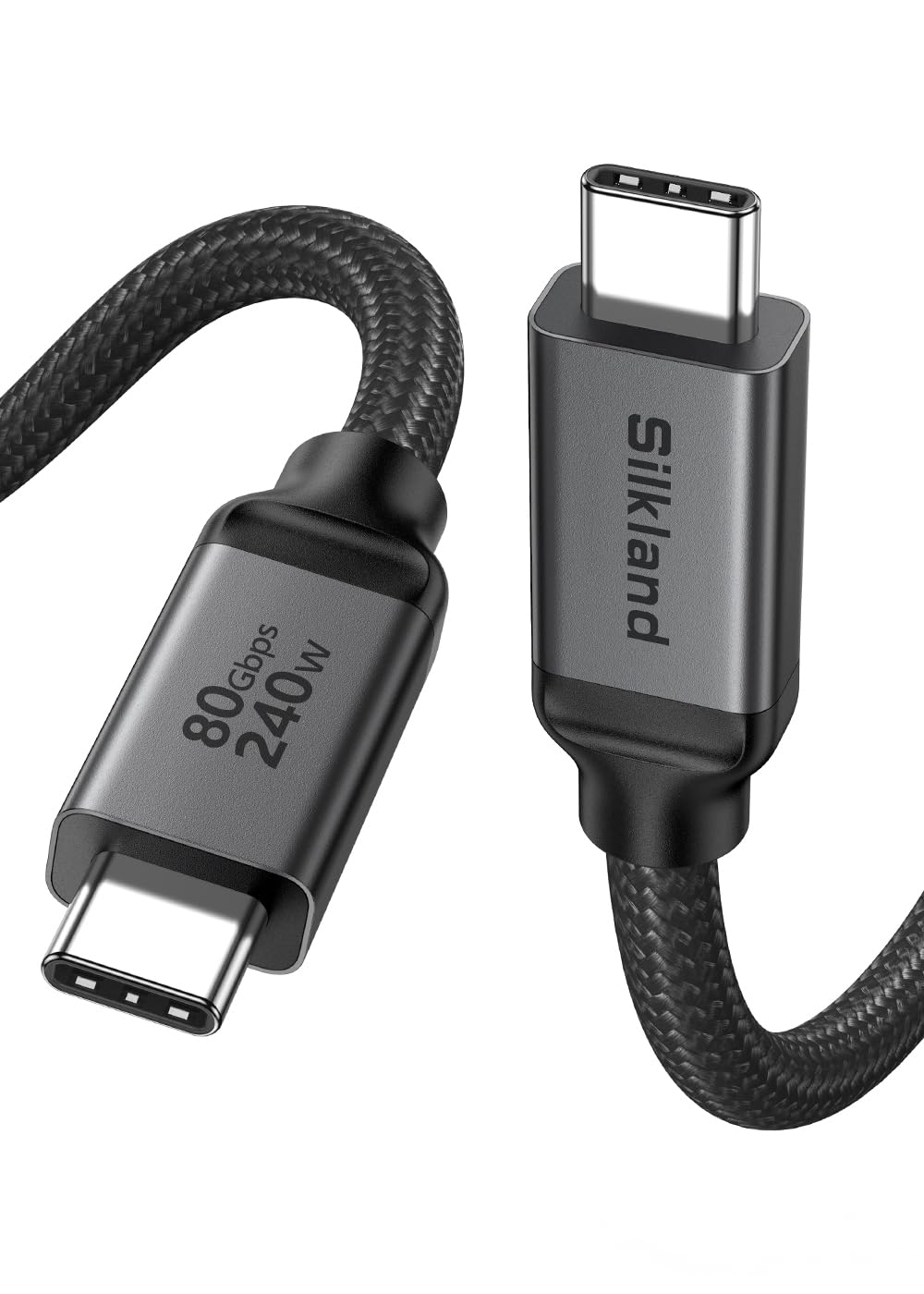 Detalle de Silkland S3415 USB4 Cable, 10 ft, 80Gbps, 240W, Dual 8K Display Support