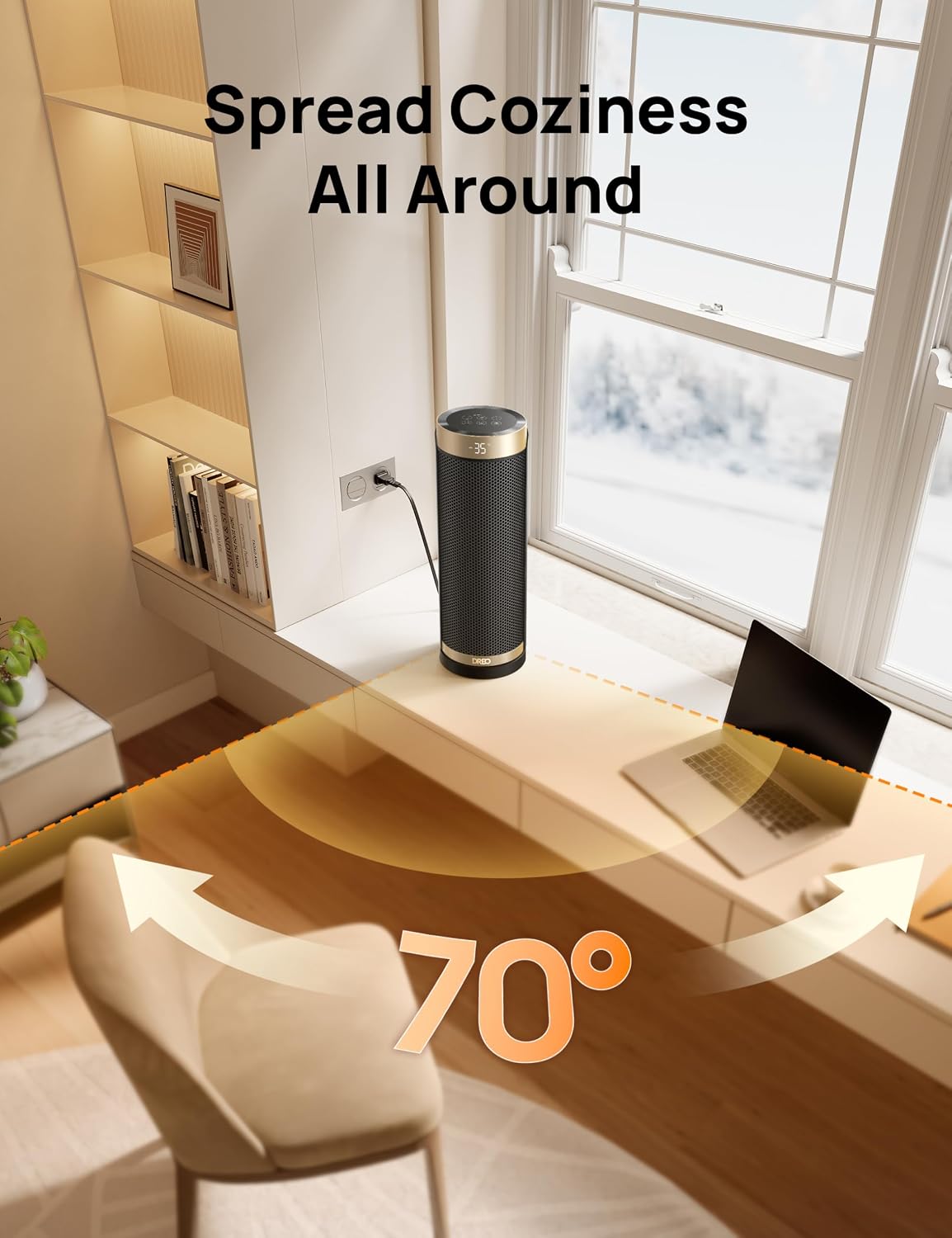 Thumbnail 4 de Dreo Solaris Slim H3 16-inch ceramic heater 70° oscillation