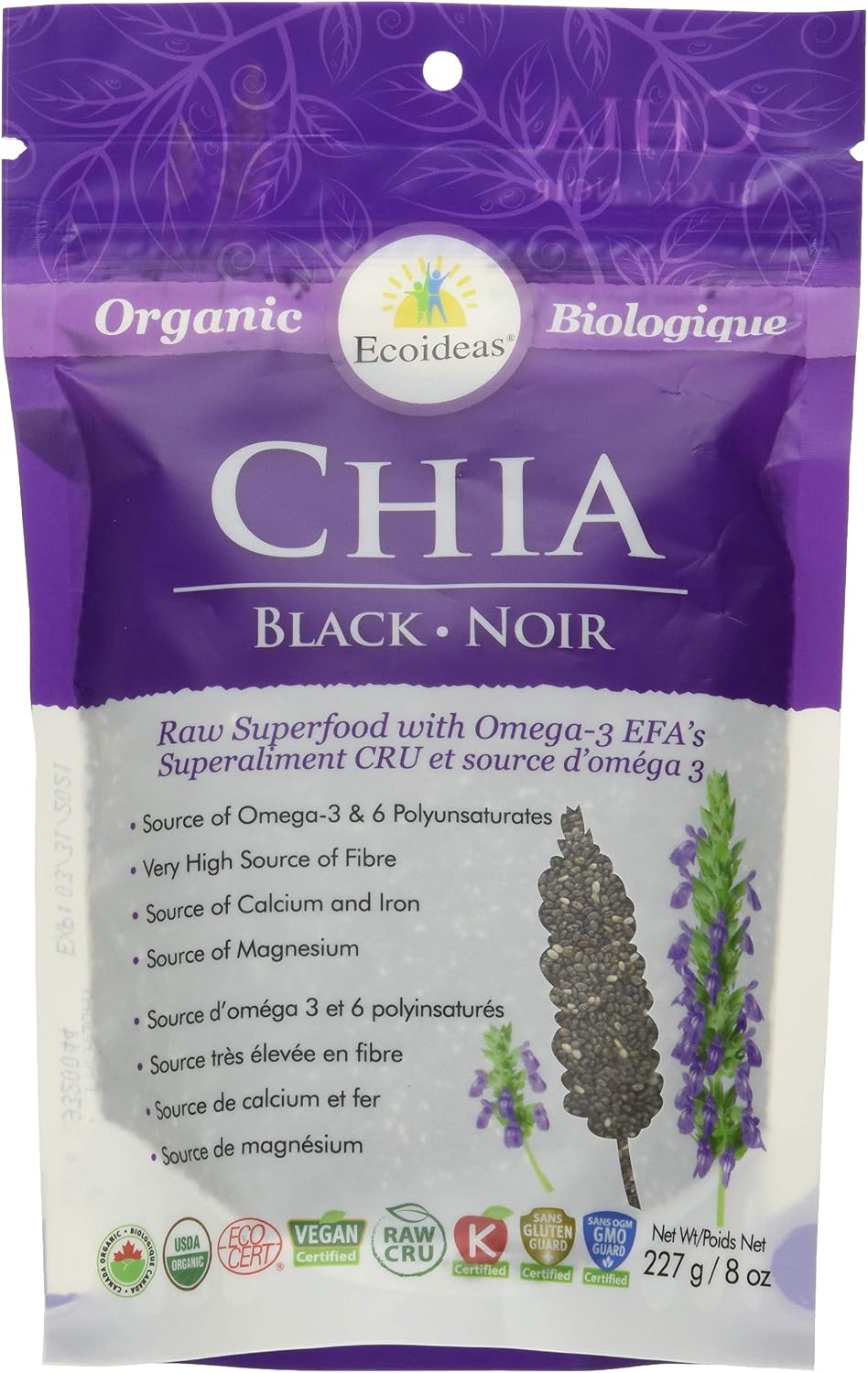 Detalle de Ecoideas Organic Chia Seeds, 454 g