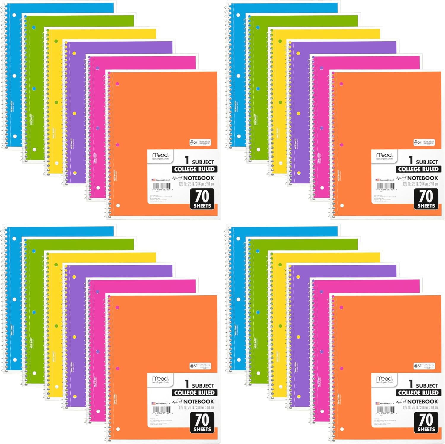 Thumbnail 6 de Mead Spiral Notebook, 6-Pack
