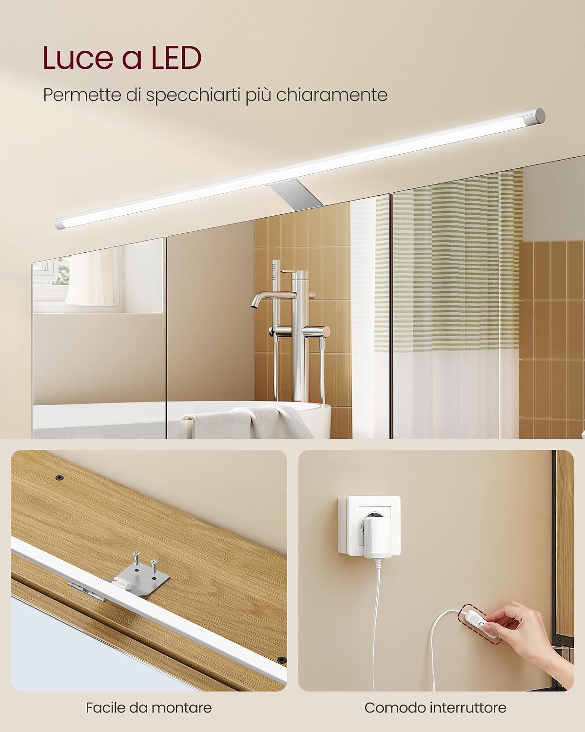 Detalle 2 de VASAGLE BBK124Y01 Armadietto bagno 14,5x70x70 cm