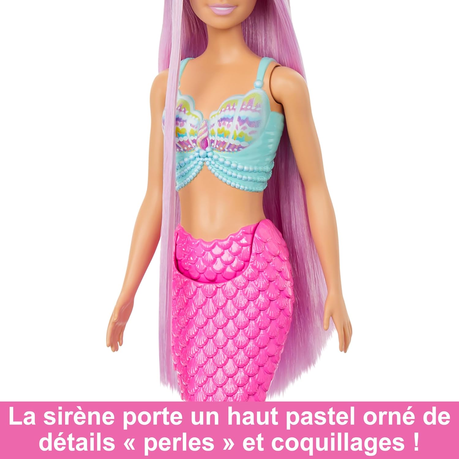 Thumbnail 1 de Barbie Sirène Poupée avec cheveux roses – 18 cm et accessoires pour coiffer