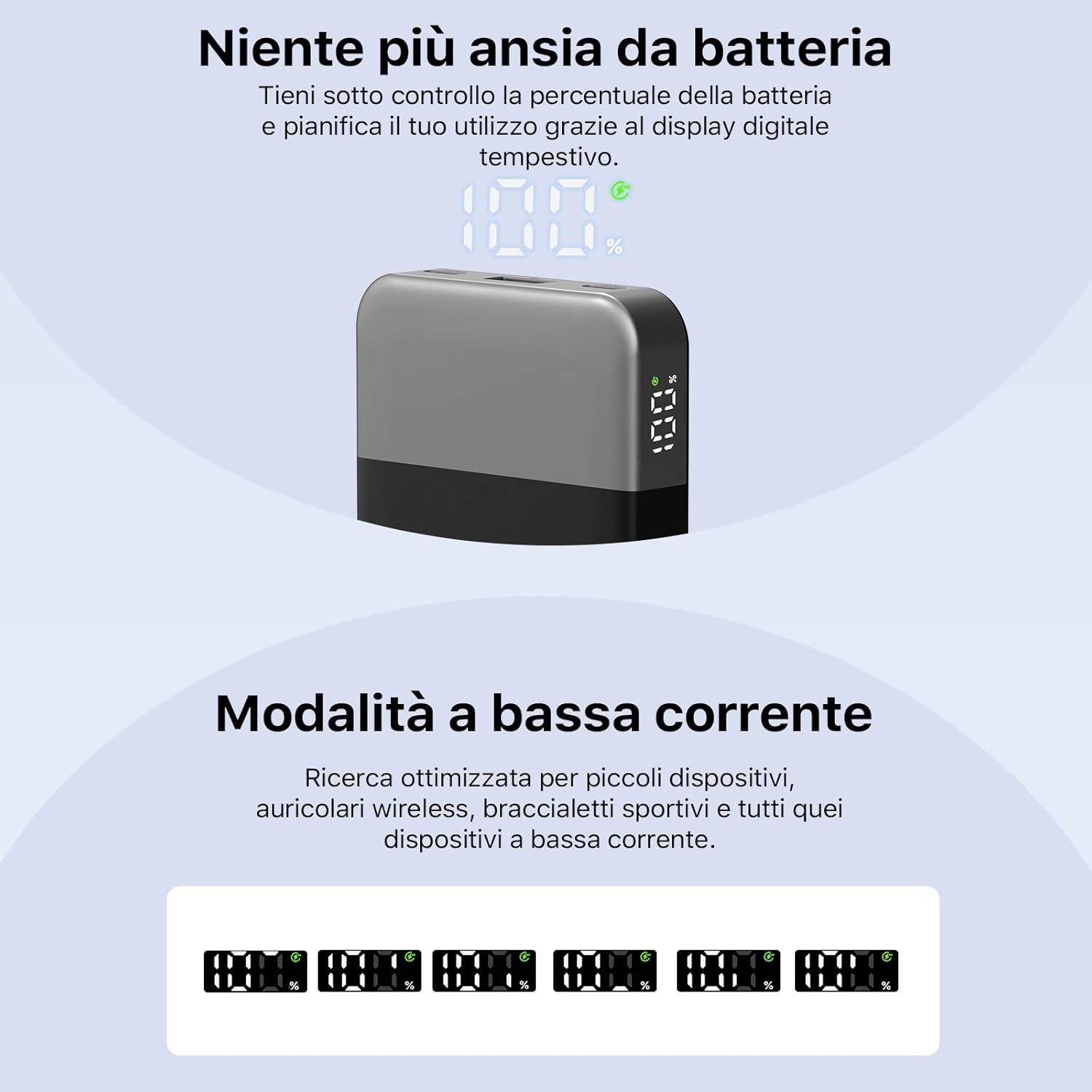 Thumbnail 4 de NOBIS Power Bank 35W portatile da 10.000 mAh con ricarica rapida 2 USB-C & USB-A e display digitale