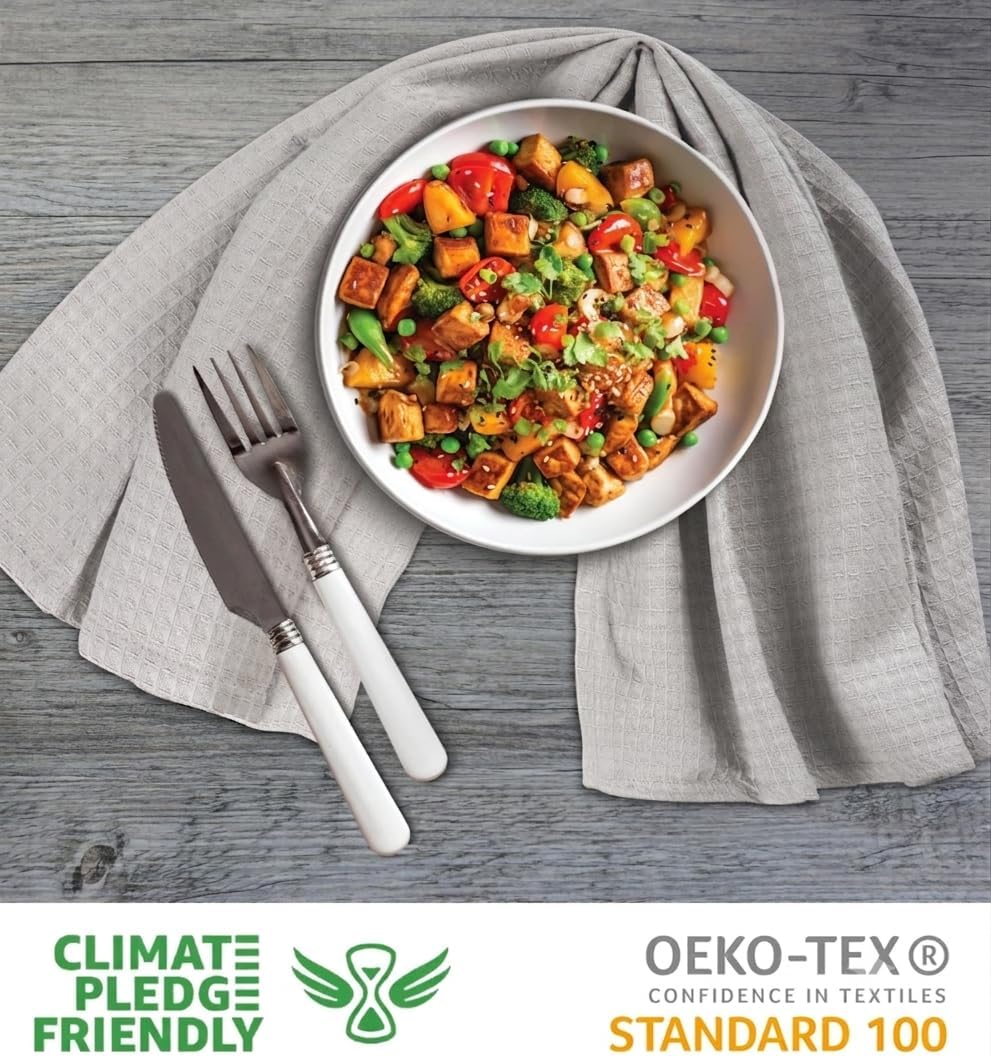 Detalle 2 de Urban Villa Waffle Kitchen Towels (Set of 6) – oversized 18x28 inches, 100% Cotton