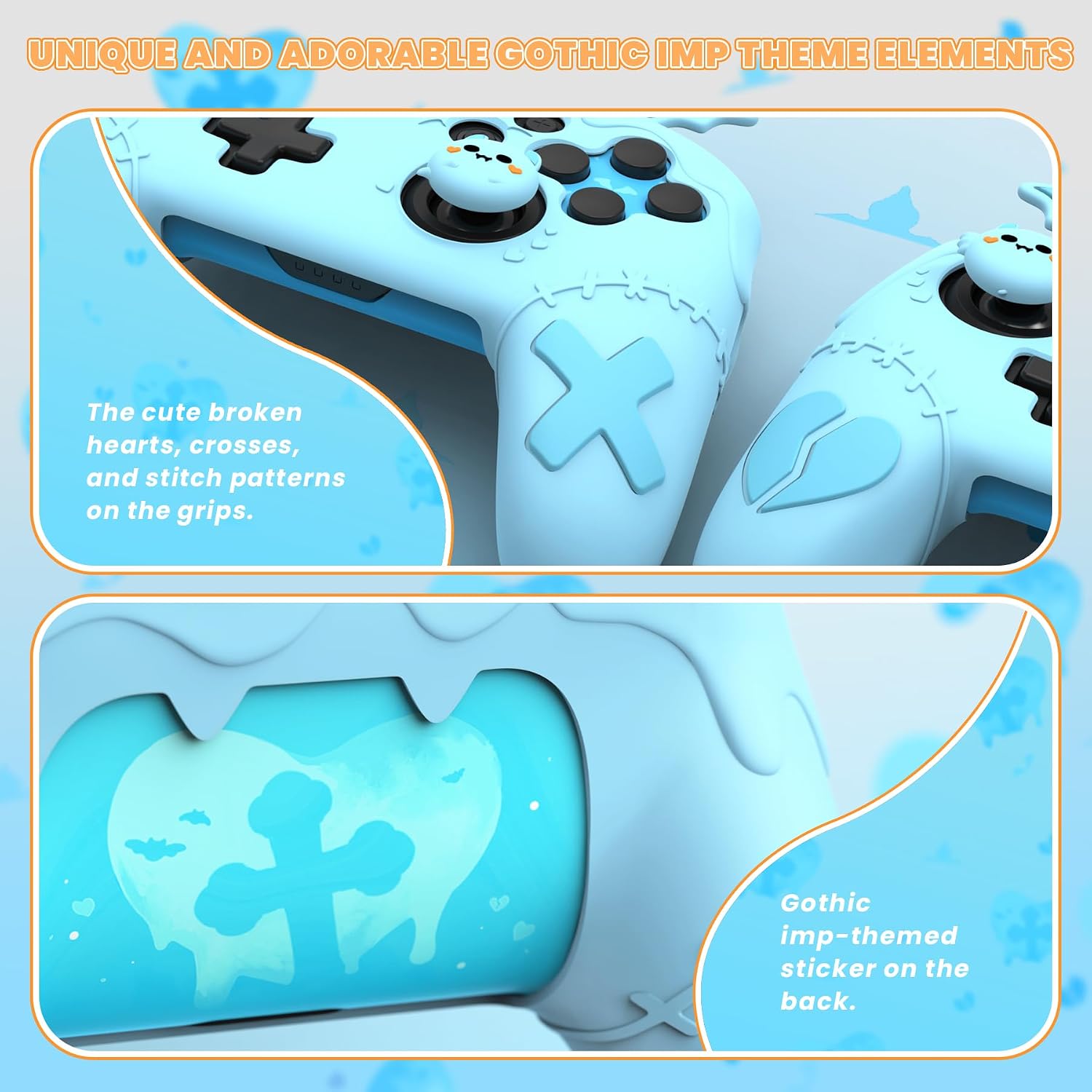 Detalle 2 de PlayVital Funda de Silicona para Nintendo Switch Pro 🎮 Antirayaduras