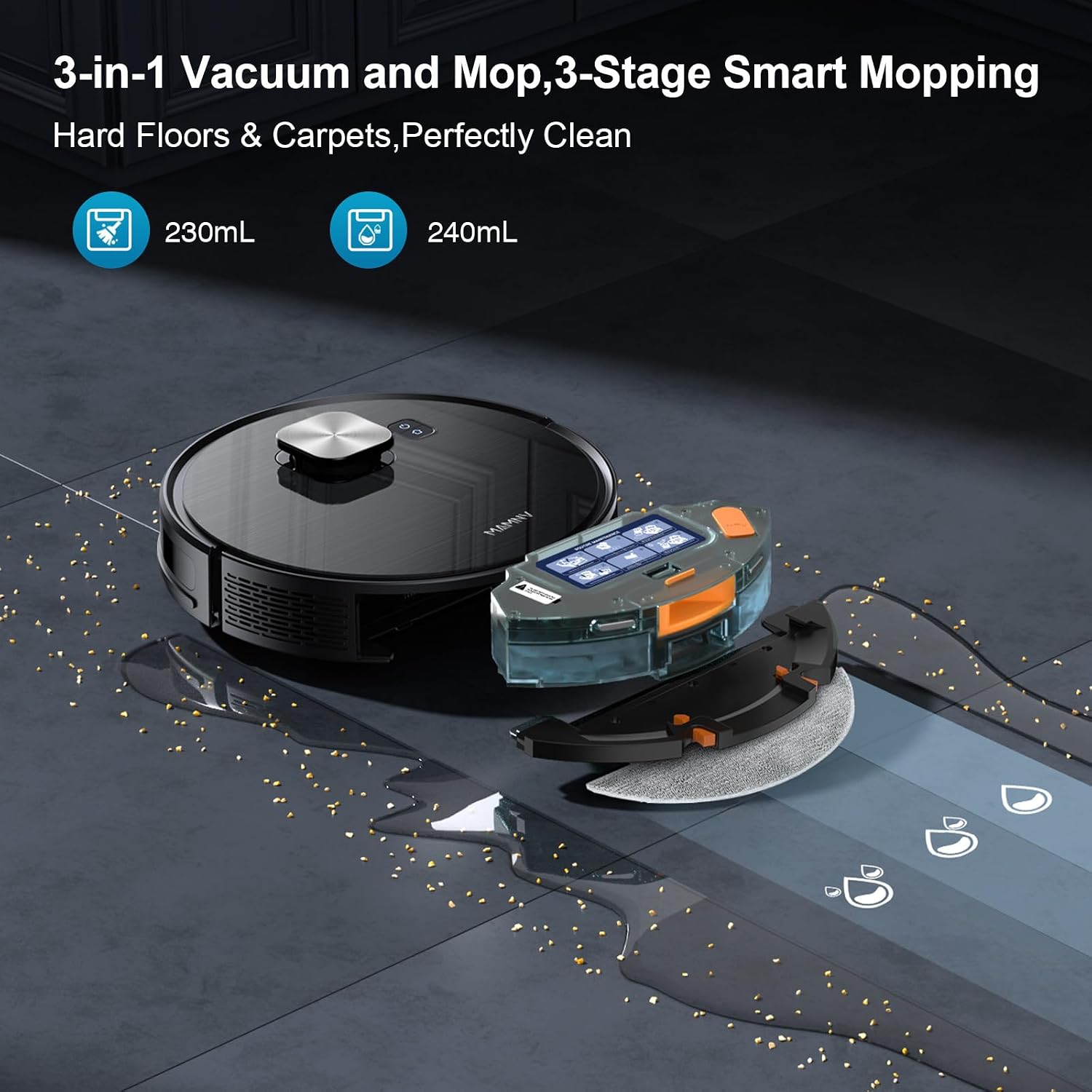 Thumbnail 6 de MAMNV D13S MAX Robot Vacuum and Mop: 11500 Pa Suction, 3-in-1 Cleaning