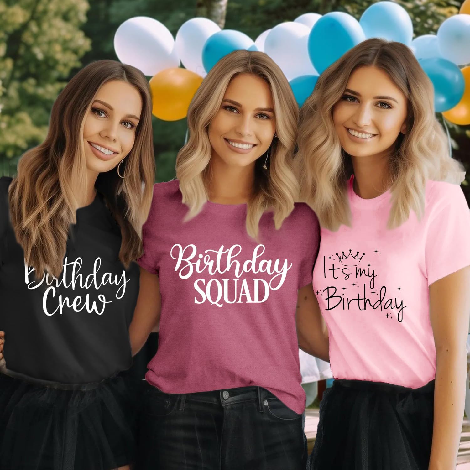 Thumbnail 1 de Qskall Birthday T Shirt for Women – It's My Birthday Squad Tee