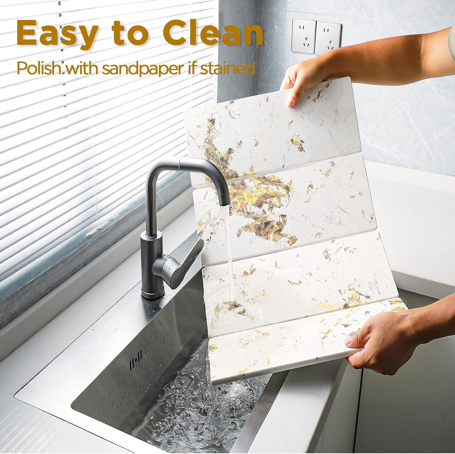 Detalle de Stone Drying Mat for Kitchen Counter – White Italian Diatomite, Foldable & Ultra-Absorbent