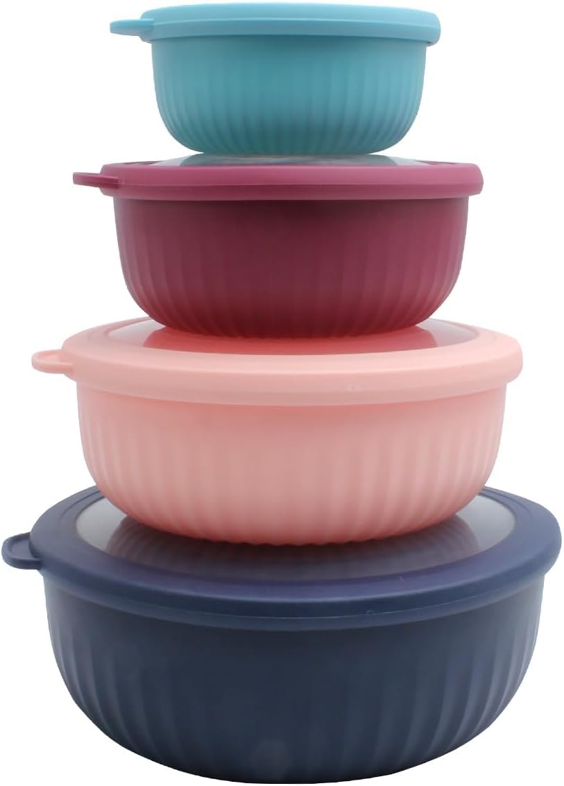 Detalle de Cook with Color Prep Bowls with Lids – 8-Piece Navy Ombre Nesting Set