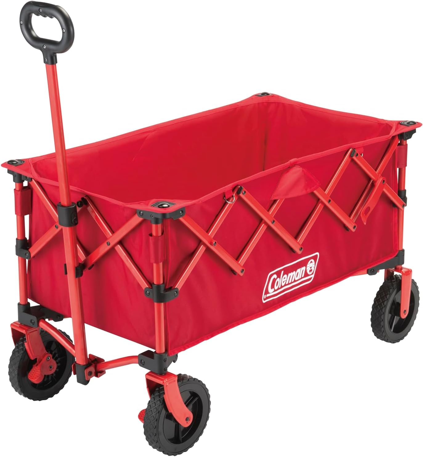 Detalle de コールマン アウトドアワゴン 26年モデル(NX)レッド 耐荷重約100kg・ストッパー付き・折りたたみ式