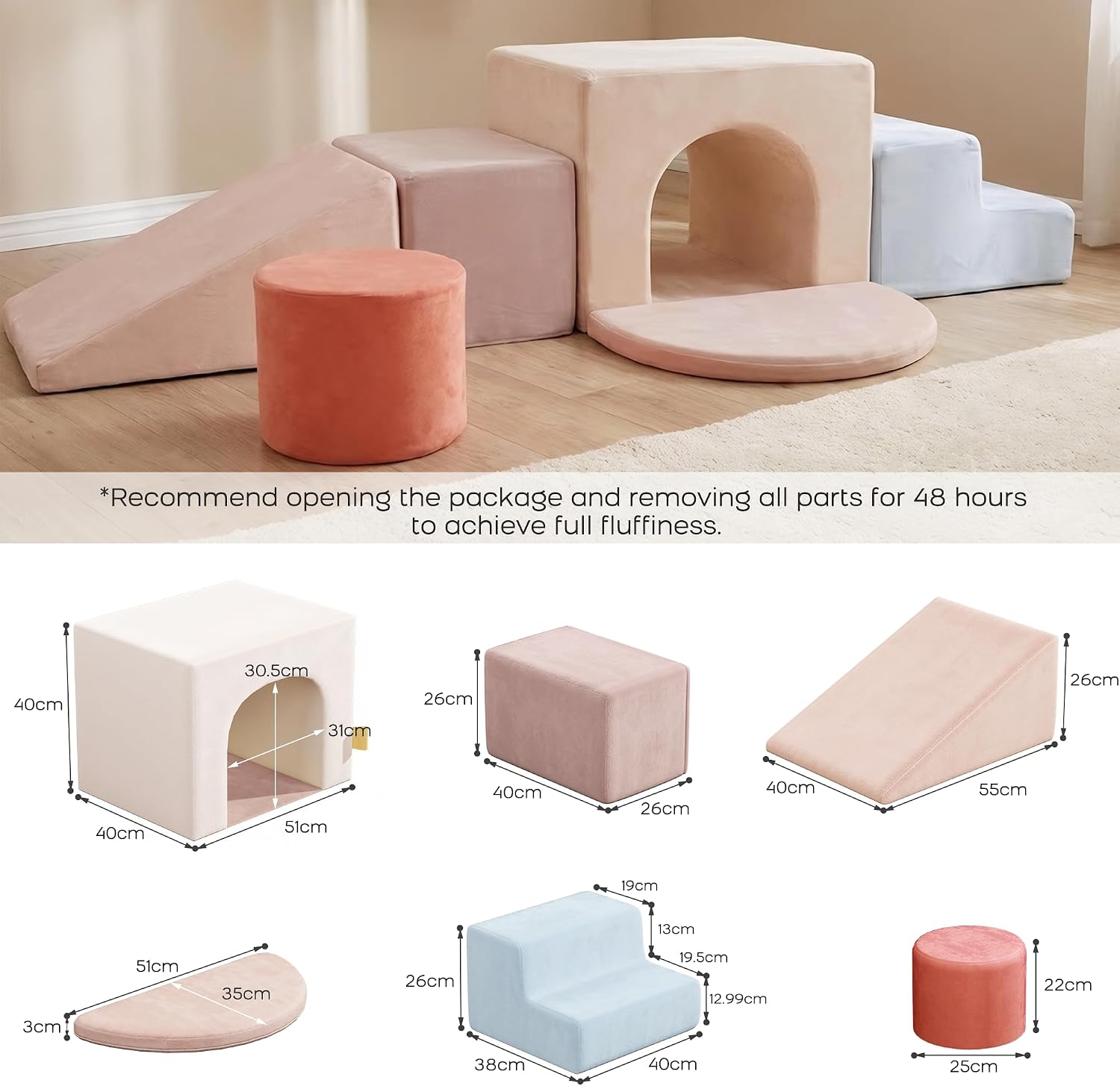 Thumbnail 2 de BanaSuper Kids Soft Play Set: 7 Foam Climbing Blocks for Indoor Sensory Play