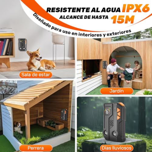 Detalle de Holercoco Antiladridos para Perros con AI Inteligente Ultrasonidos IPX6 Recargable