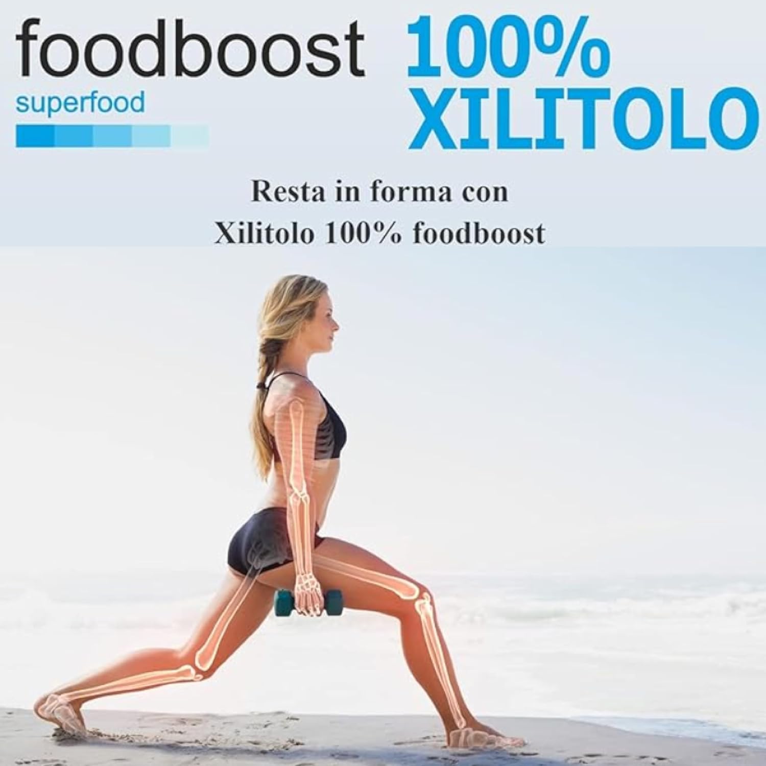 Detalle de Xilitolo Finlandese 1Kg Foodboost – dolcificante 100% naturale di betulla, ideale per diete ipocaloriche