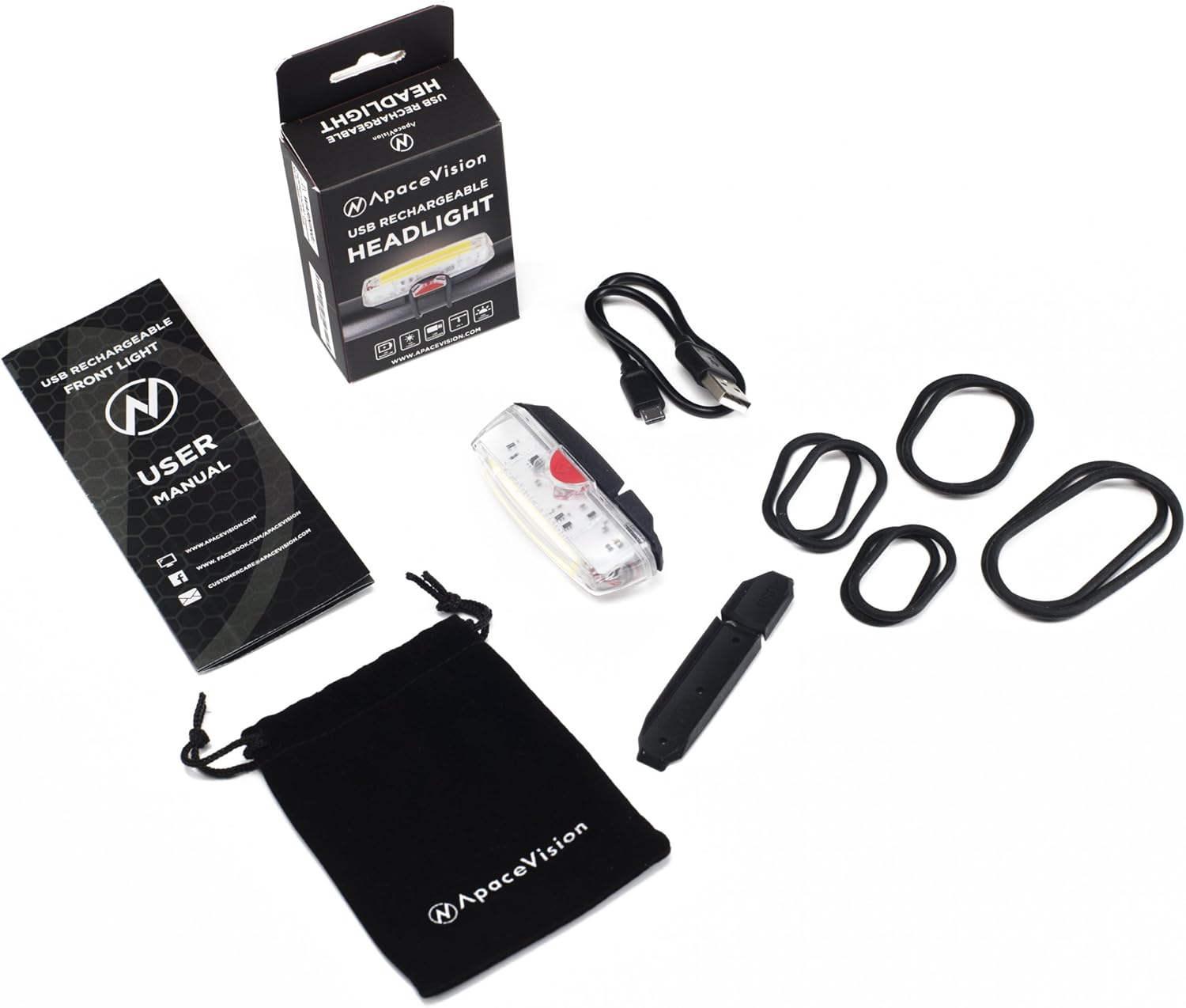 Detalle 2 de Apace Front USB Rechargeable Bike Light 1