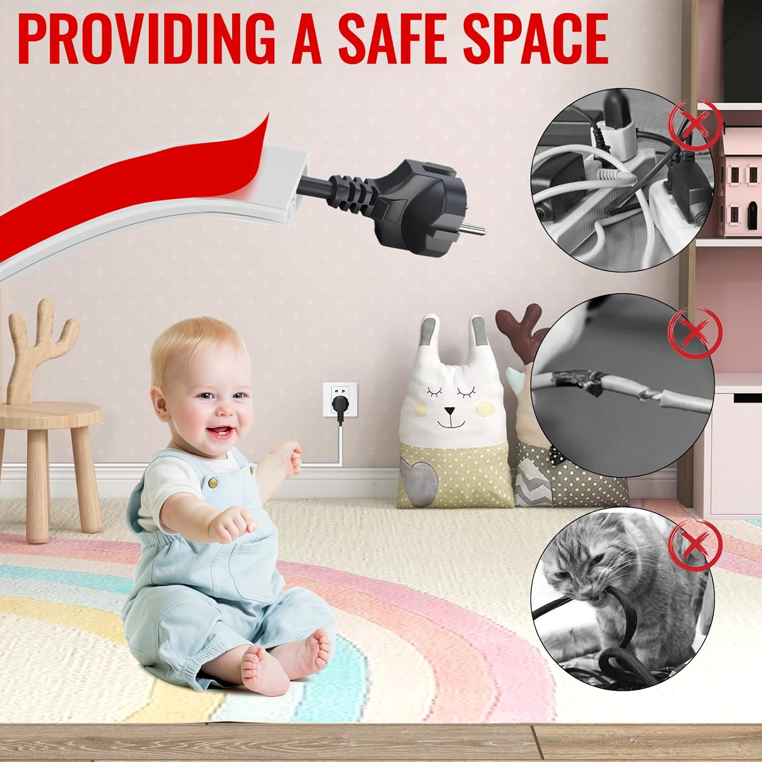 Thumbnail 3 de Canalina Passacavi adesiva in silicone da muro, 1 metro, bianca