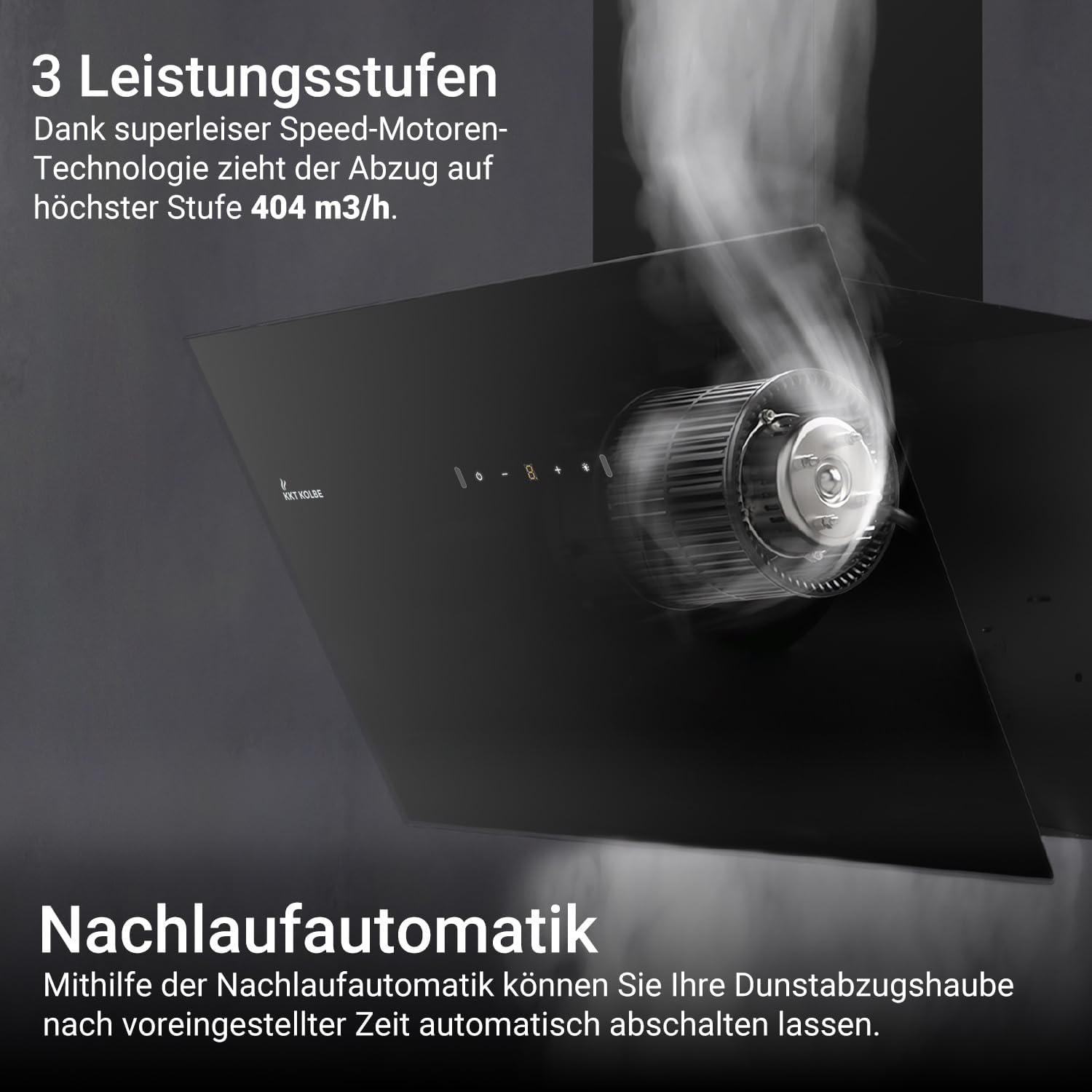 Thumbnail 3 de KKT KOLBE BASE6004SKKT Dunstabzugshaube 60 cm (Umluft/Abluft, Schwarz, Glas, LED, SensorTouch)