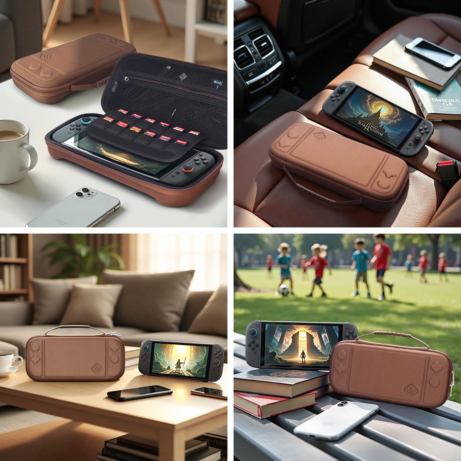 Detalle de sisma Slim Carrying Case for Nintendo Switch 2 — Hard Shell Travel Protective Case with Storage & 12 Game Card Holders