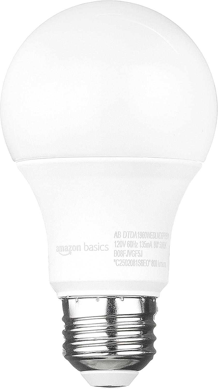 Detalle 2 de Amazon Basics A19 LED Bulb 9W 5000K (6-pack)