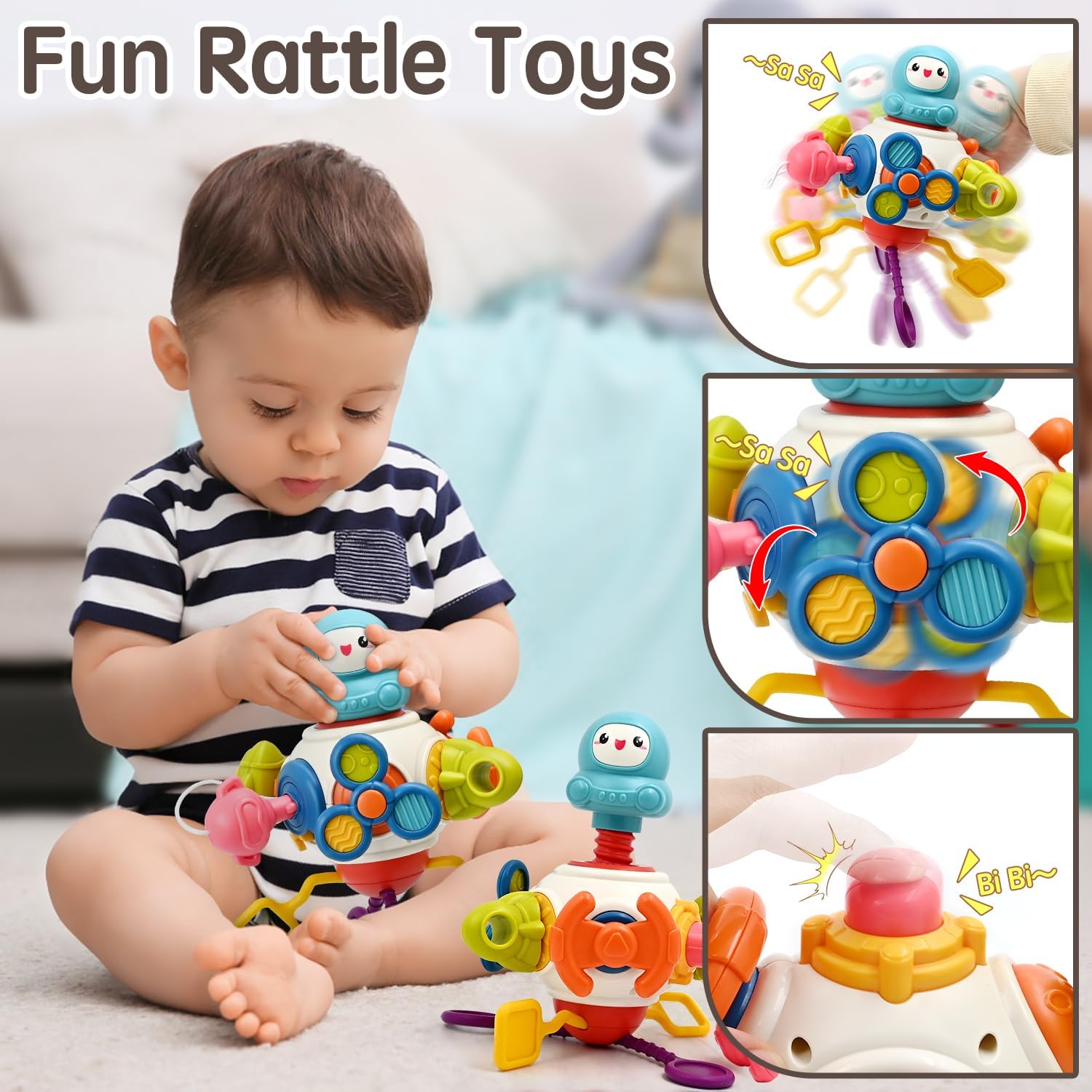 Detalle de AiTuiTui 8-in-1 Montessori Busy Cube Toy for Toddlers (18 Months+): Travel-Friendly Sensory Activity