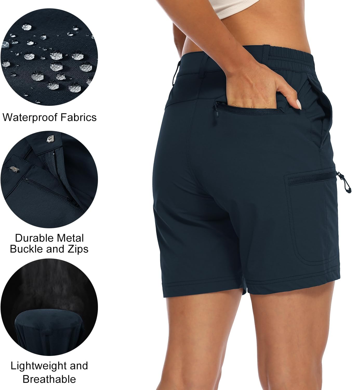 Thumbnail 4 de donhobo Women's Walking Hiking Shorts – Lightweight Quick-Dry Cargo Shorts for Outdoor Activity