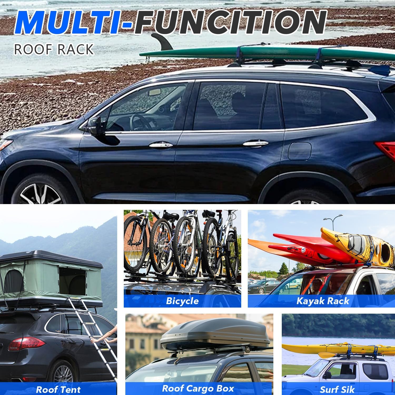 Detalle 2 de Posris Roof Rack Side Rails and Cross Bars for 2016–2022 Honda Pilot