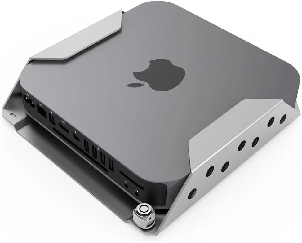 Detalle de Compulocks Mac mini Halterung – leichte, flache Aluminiumkonstruktion mit VESA-Montage
