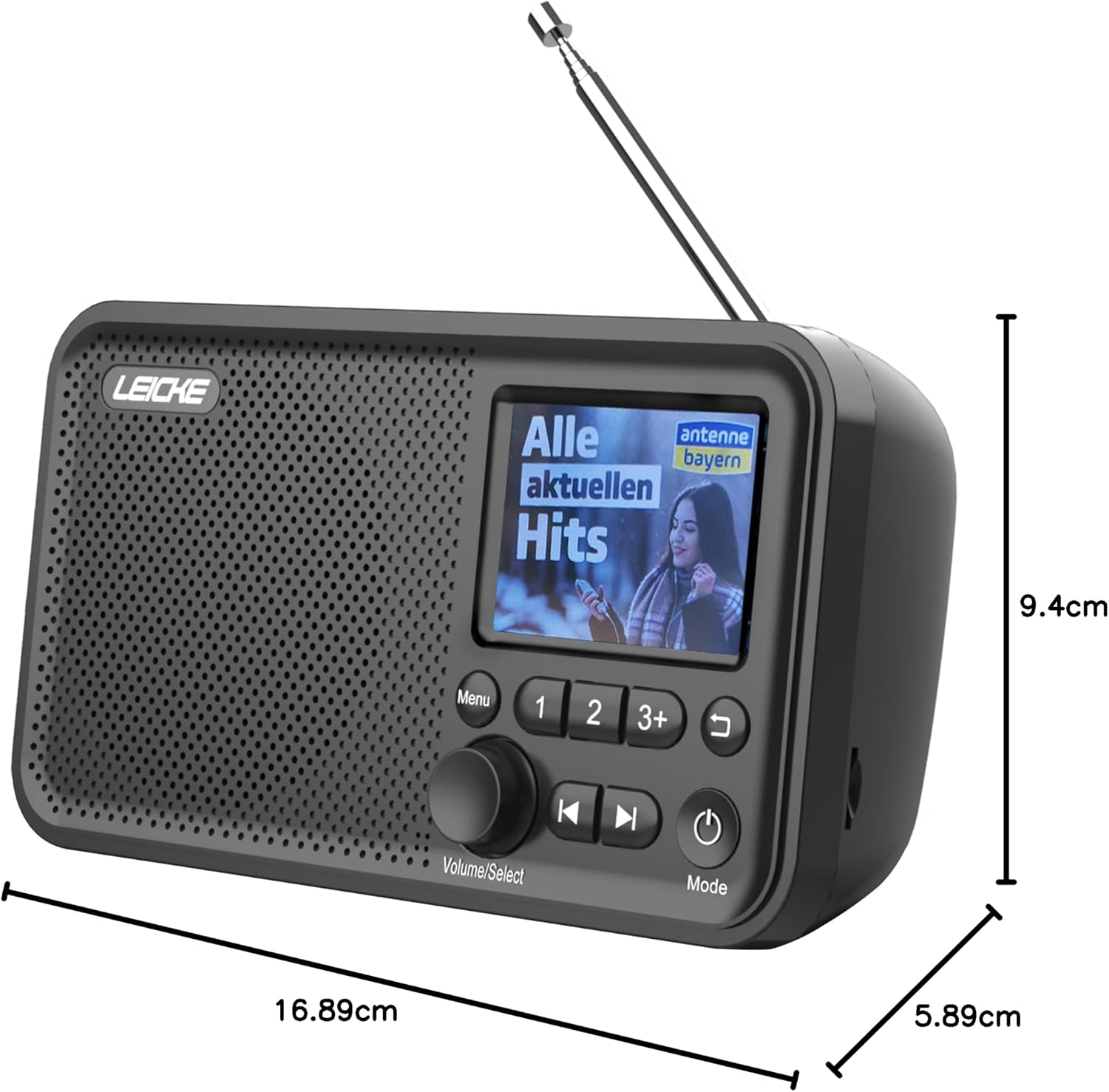 Thumbnail 6 de LEICKE draagbare DAB+-radio met Bluetooth 5.0, kleurenscherm en 2000 mAh