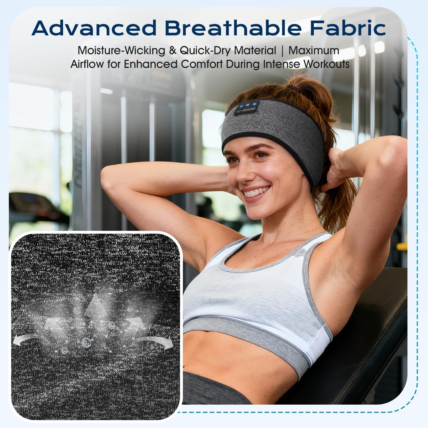 Thumbnail 4 de LC-dolida Schlafkopfhörer Bluetooth Stirnband (Schlaf & Seitenschläfer) mit HiFi-Stereo, bis zu 15 Std. Laufzeit