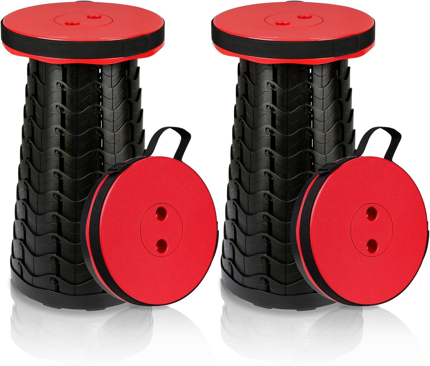 Detalle de Fiqops 2X Tragbarer Klapphocker – verstellbar, 180 kg Tragfähigkeit, kompakt & leicht