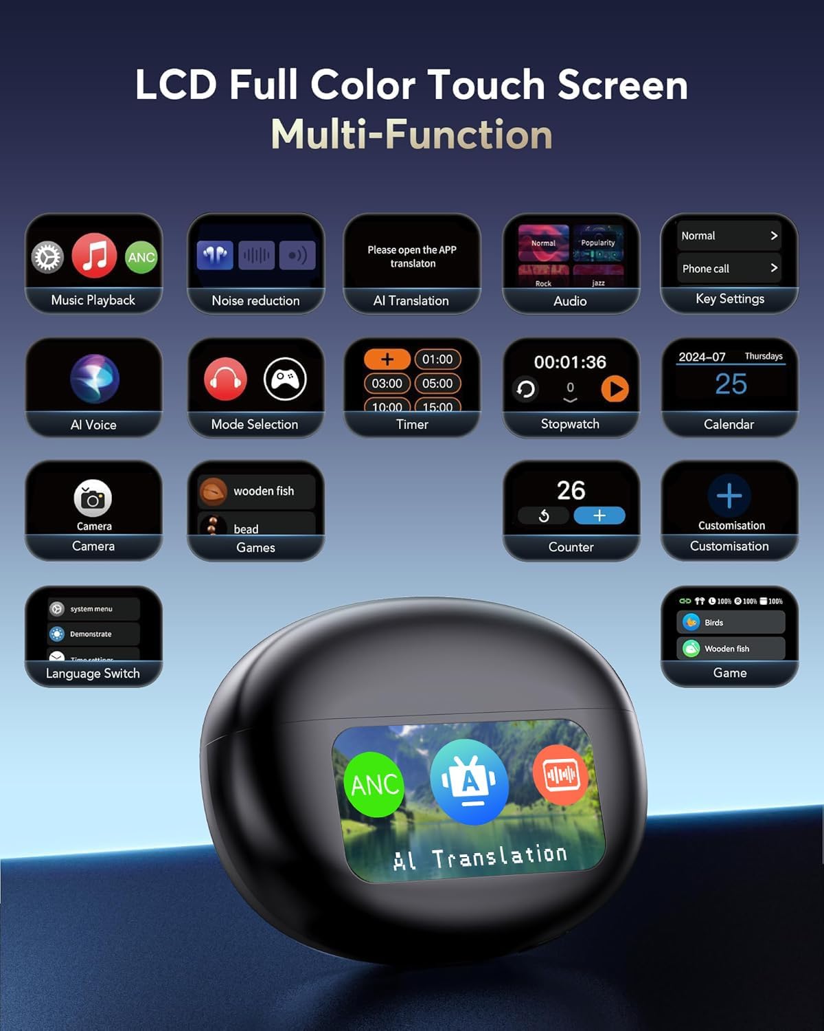 Detalle 2 de AI Translation Earbuds with 199+ Languages