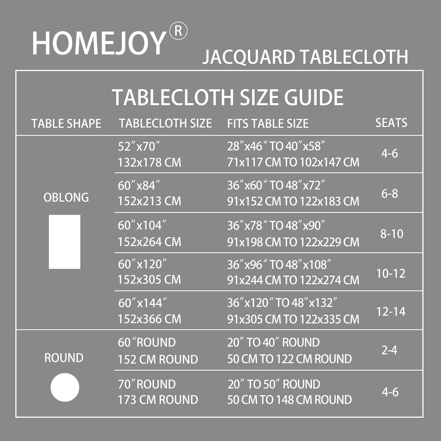 Thumbnail 6 de HomeJoy Polyester Tablecloth 60x144 Inch