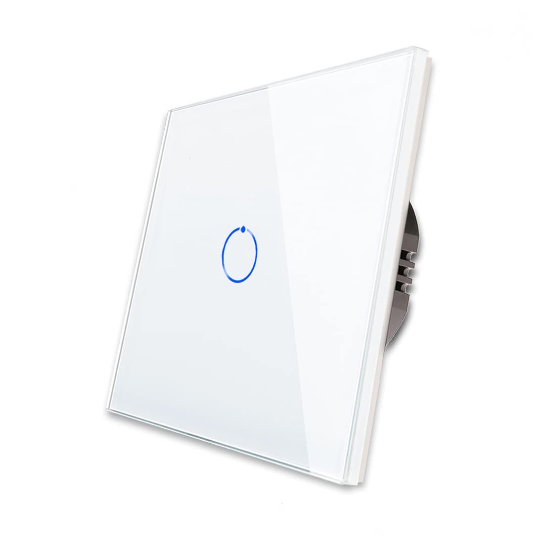 Detalle de CNBINGO Touch Light Switch, White Single Light Switch with Tempered Glass Panel and LED Backlight