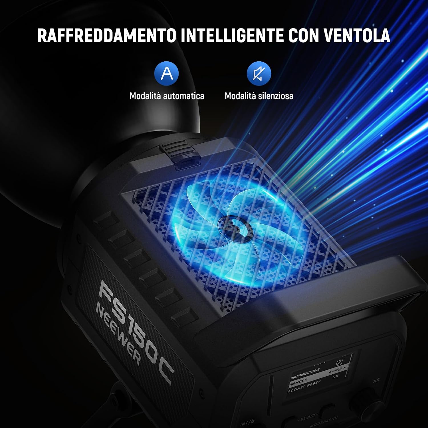 Detalle de NEEWER FS150C luce video LED RGB 130W con controllo APP/2,4G e attacco Bowens