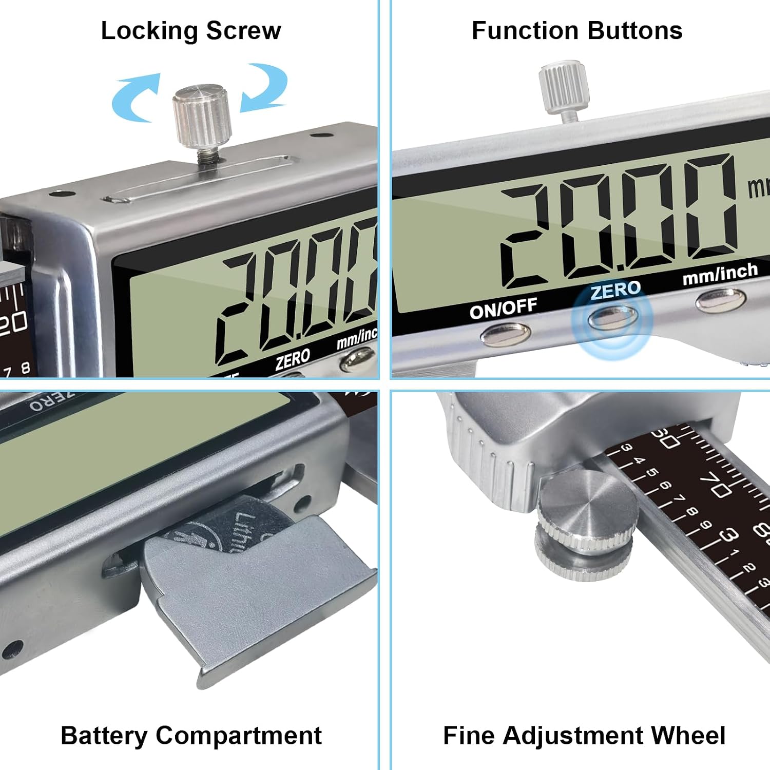 Detalle 2 de KETOTEK Calibro digitale 150 mm per misure di precisione 📏