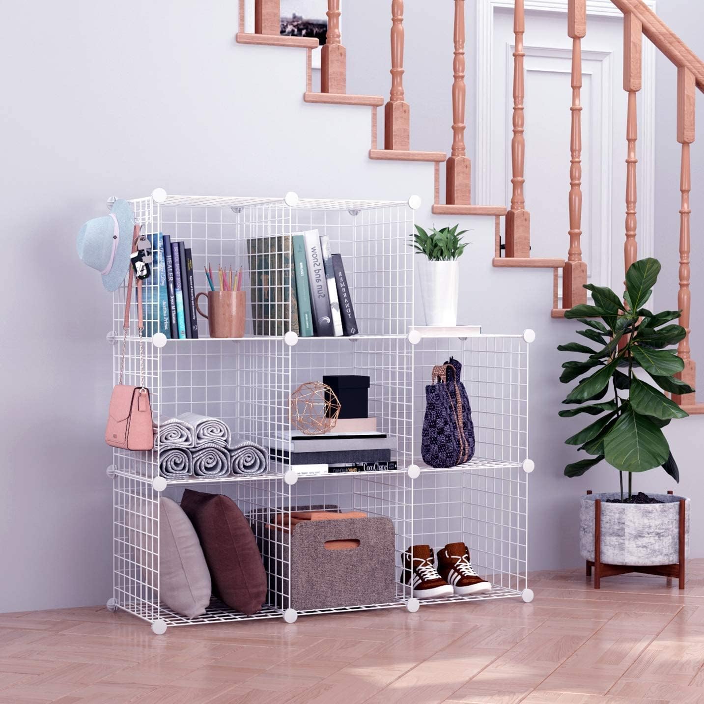 Thumbnail 3 de C&AHOME TWJ3008A 8-Cube Metal Wire Storage Organizer, White