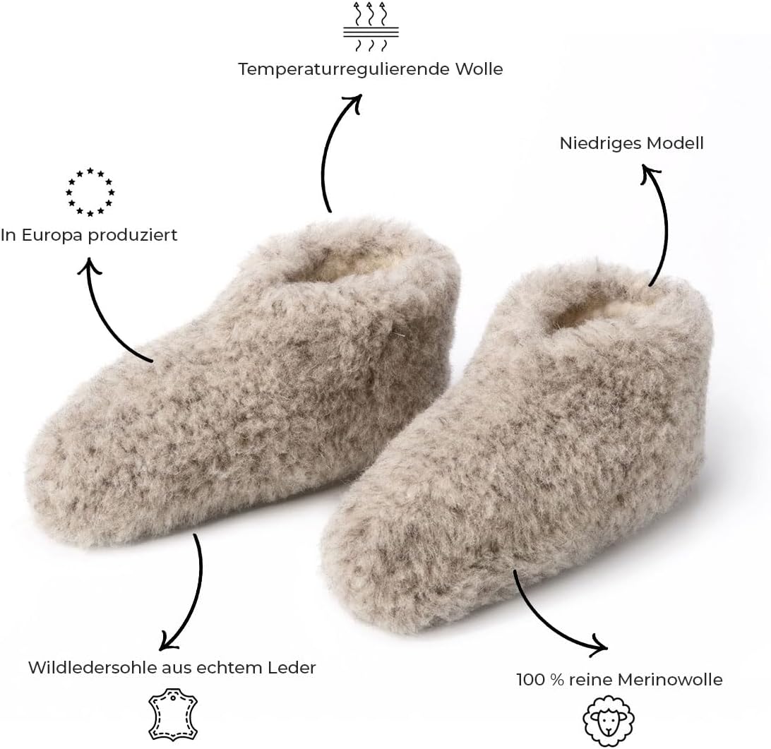 Thumbnail 1 de THE COZY SHEEP — Chaussons douillets femme et homme en laine mérinos, modèle bas fermé
