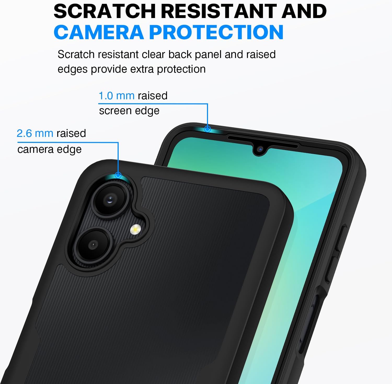 Detalle 2 de CENHUFO for Samsung Galaxy A06 rugged case with built-in screen protector (black)