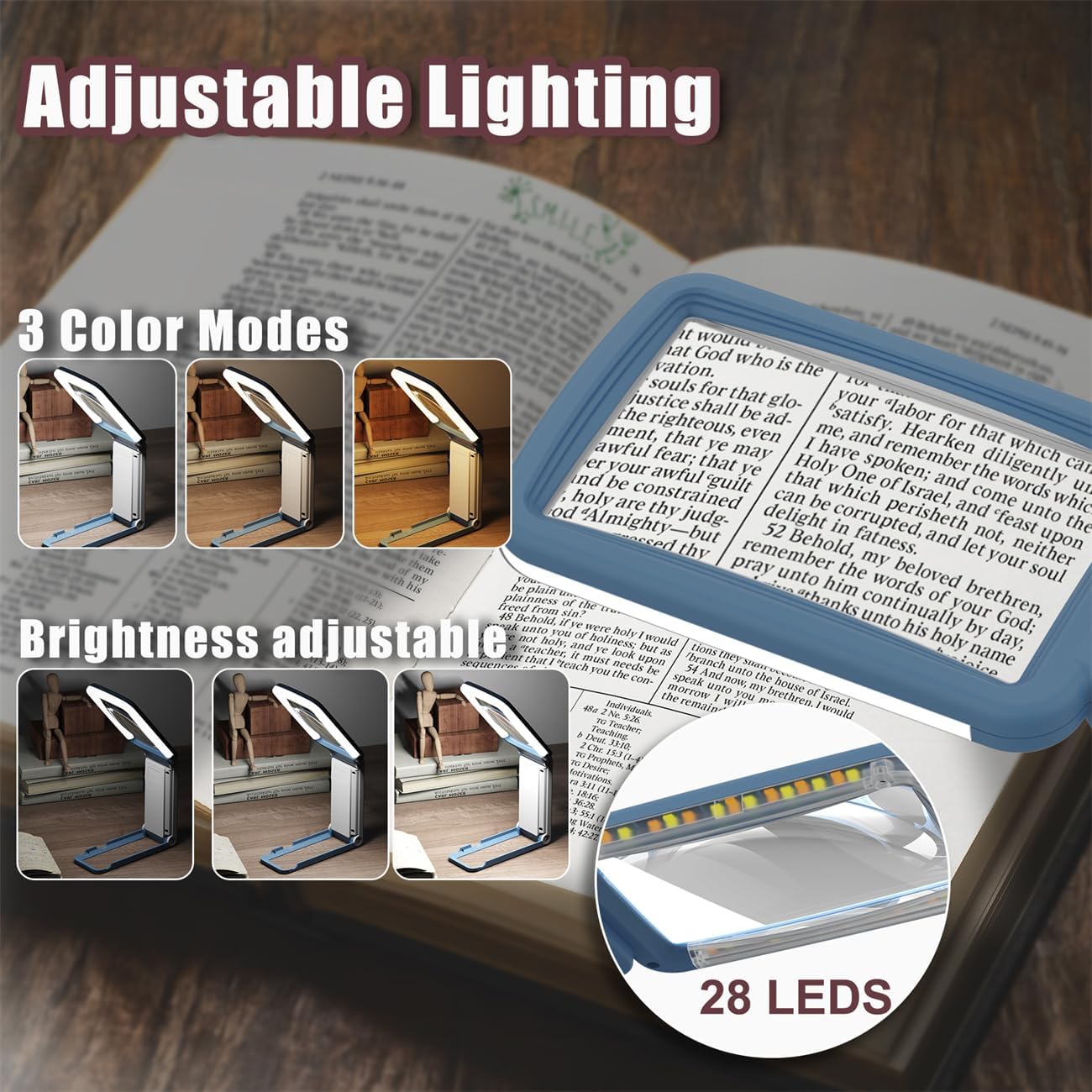 Thumbnail 3 de Coteck 15X Magnifying Glass with Light and Stand — Real Glass Lens, USB Rechargeable, Foldable Handheld & Desktop Magnifier