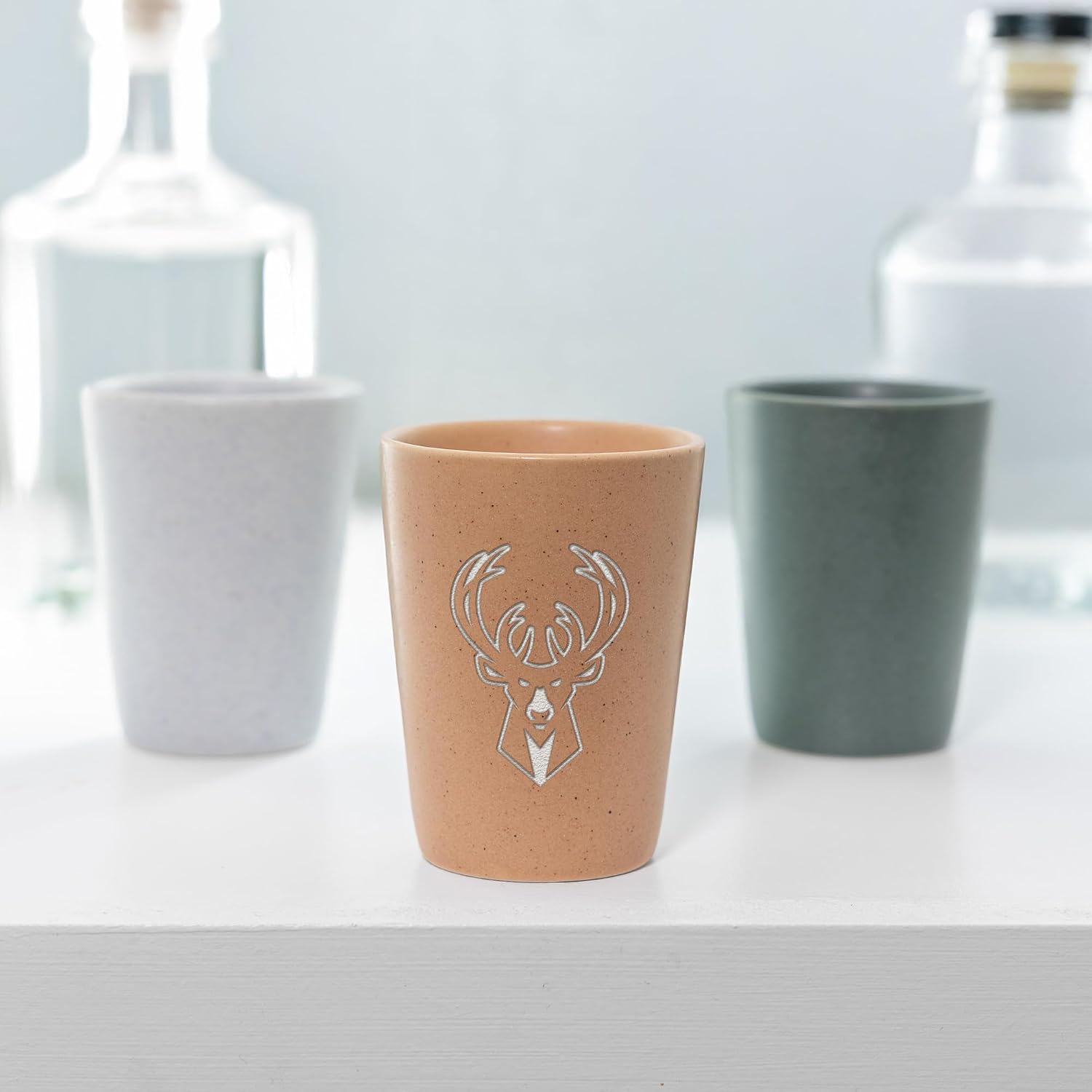 Detalle 2 de Rico Industries NBA Unisex-Adult Modern 2oz Ceramic Shot Glass (Laser Engraved Team Logo)