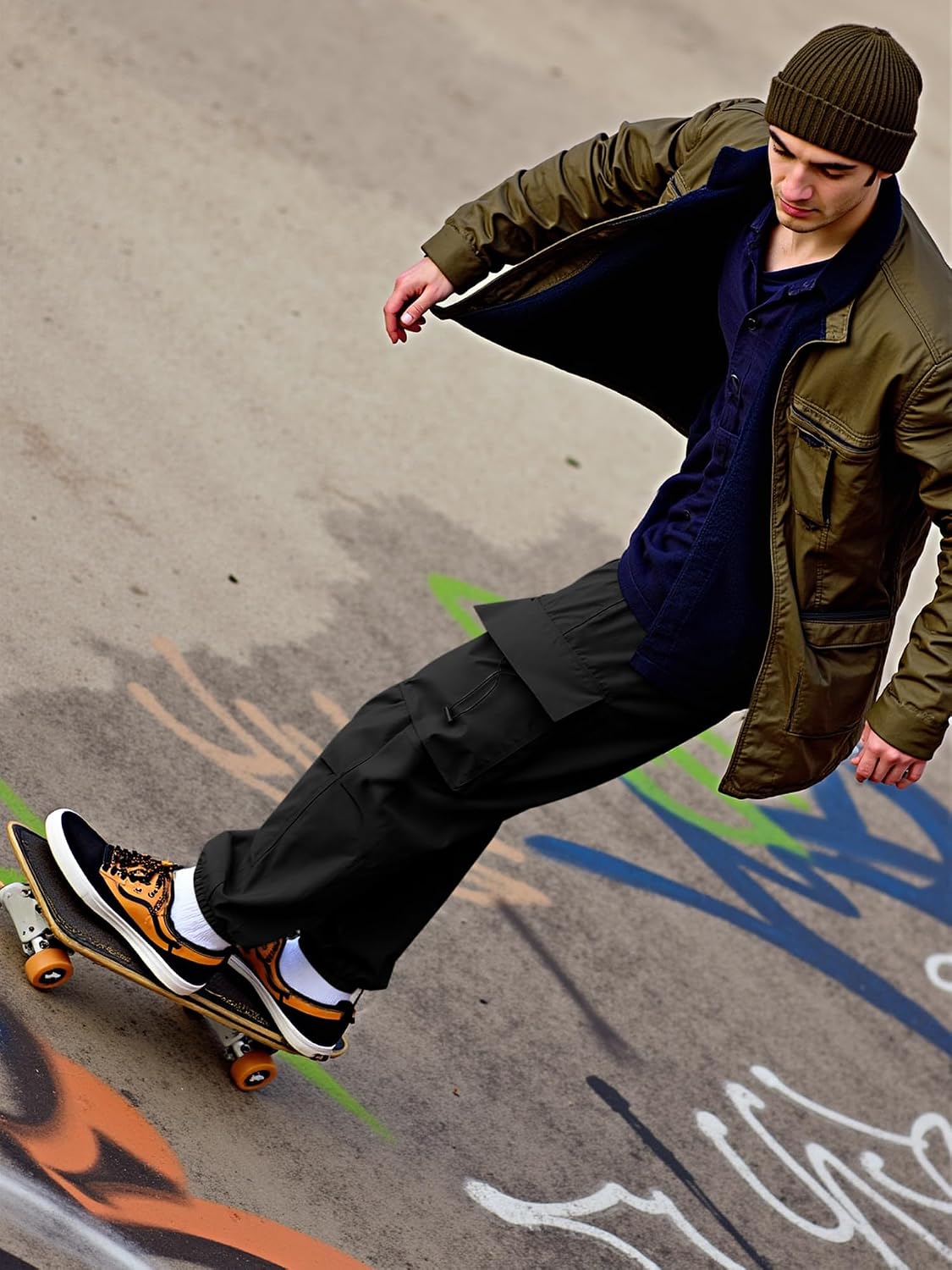 Thumbnail 6 de JMIERR Men's Baggy Cargo Pants Trendy Parachute Harem Joggers with Pockets