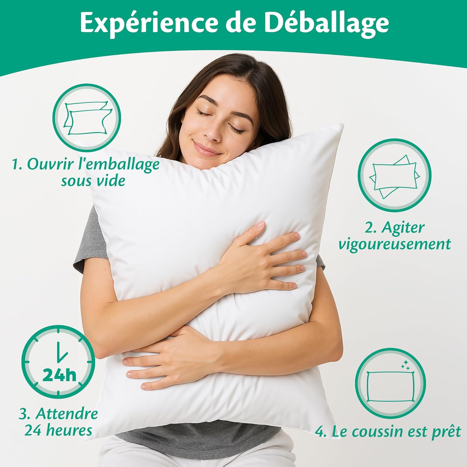 Thumbnail 1 de Flowen Coussin canapé 50 x 50, lot de 2
