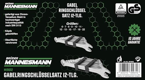 Thumbnail 5 de Mannesmann M19652: Juego de llaves combinadas DIN 3113, 6–22 mm (12 piezas)