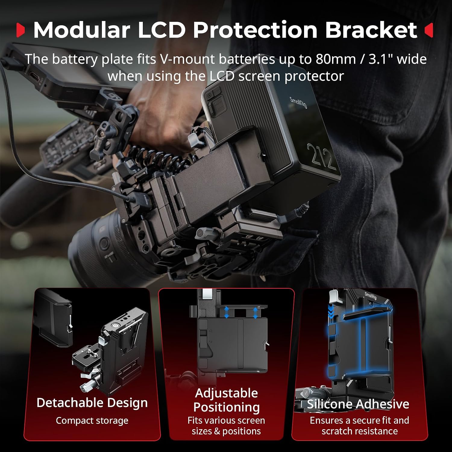 Thumbnail 2 de SMALLRIG V Mount Akkuplatte Kit 80 mm