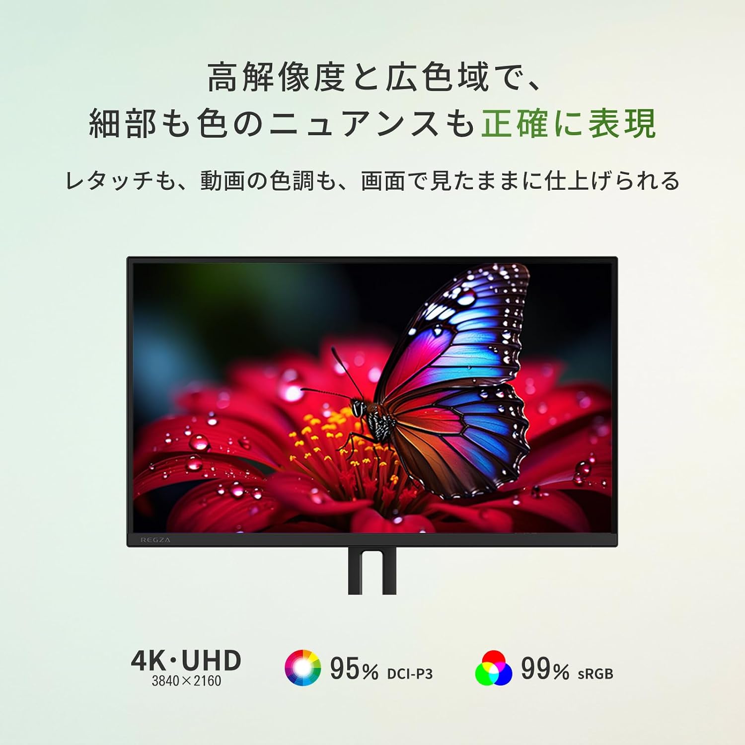 Detalle de REGZA RM-27N5SE 27インチ4K IPSモニター、USB-C・高さ調整・ピボット対応