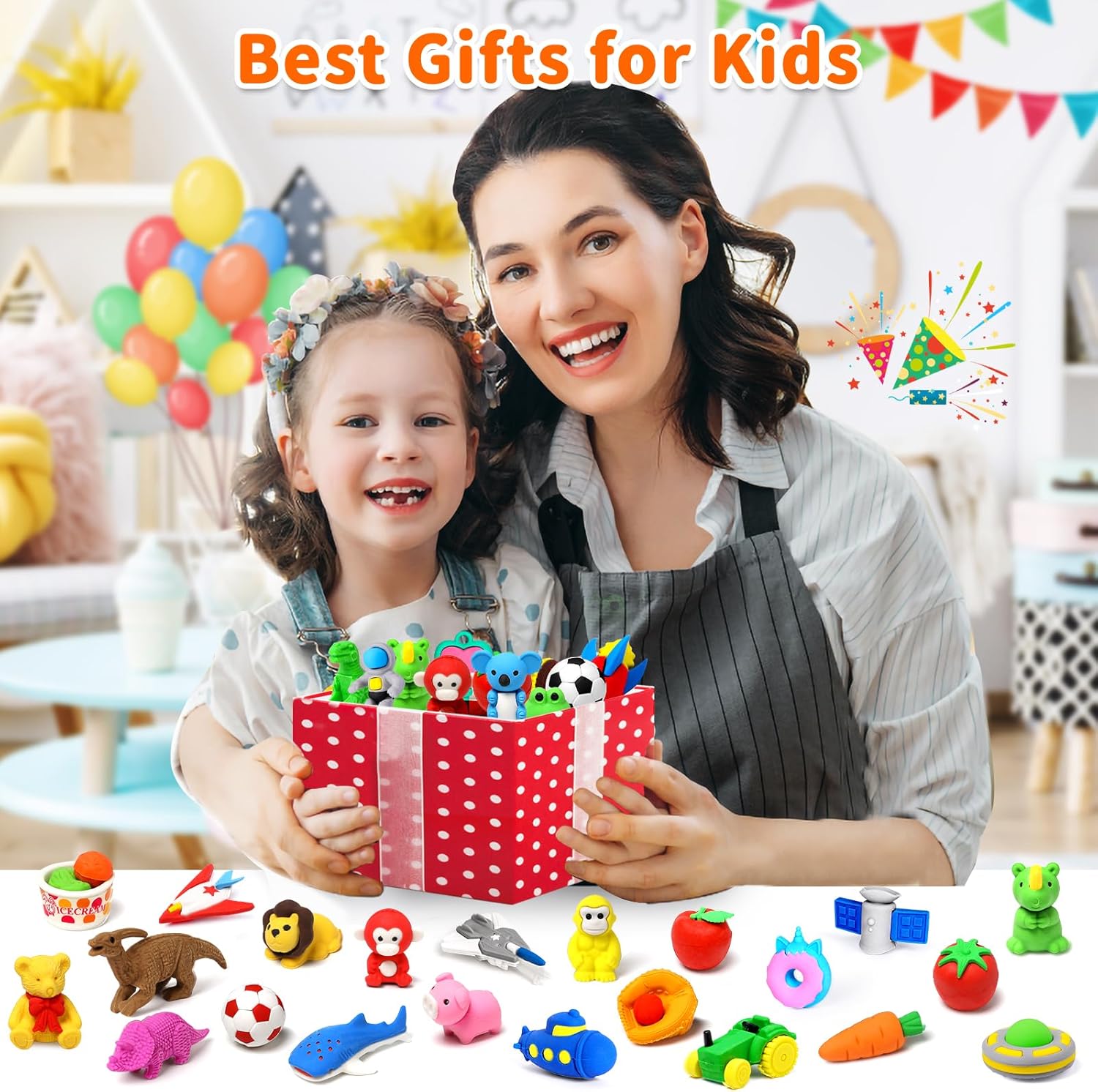 Thumbnail 6 de 70 Pack Animal Erasers for Kids ✏