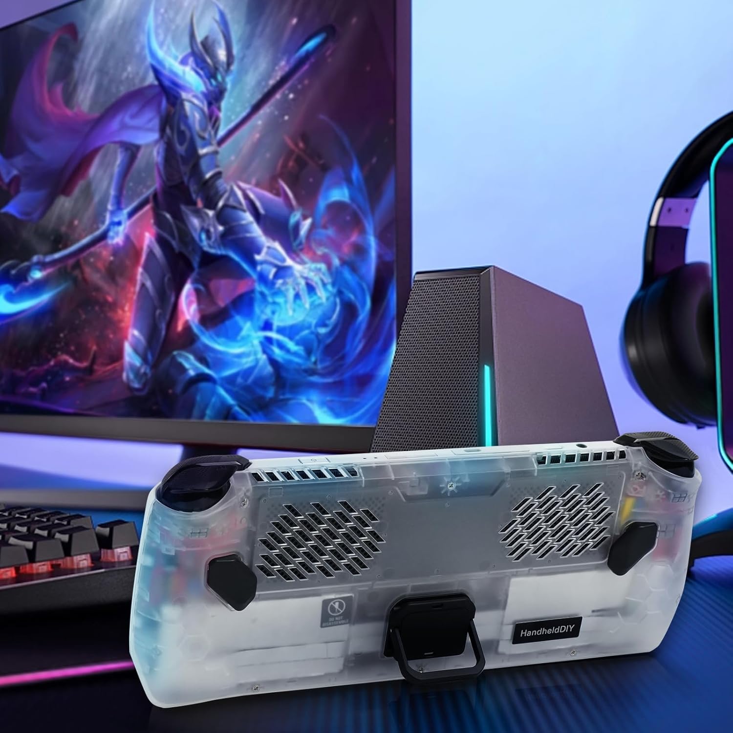 Thumbnail 6 de HandheldDIY Modcase for ASUS ROG Ally (Translucent) – heat management shell with kickstand and custom nameplate