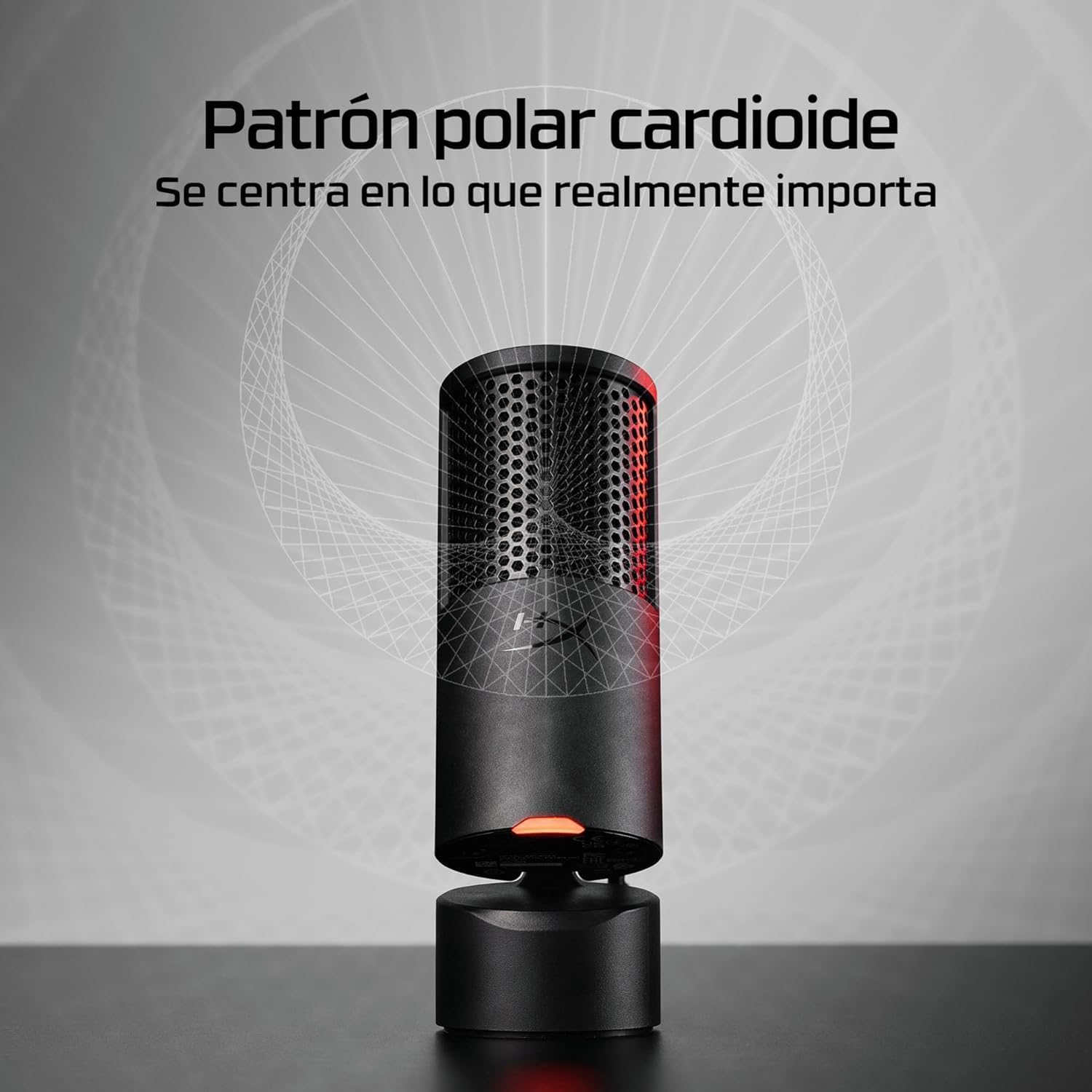 Detalle 2 de HyperX Solocast 2: micrófono USB cardioide para streaming y podcast en negro